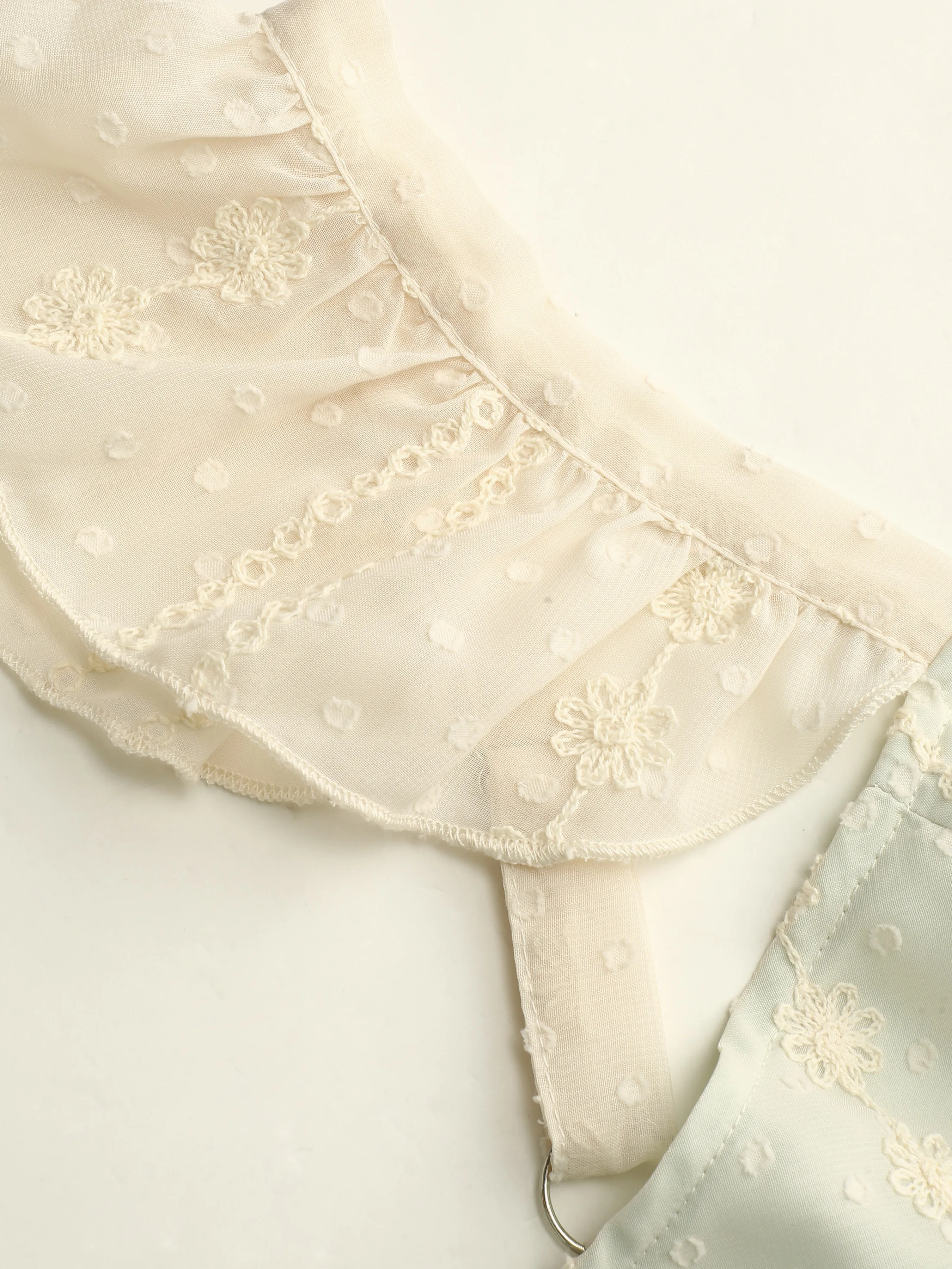 Bordure en Dentelle Florale Robe Longue à Volants Curve & Plus