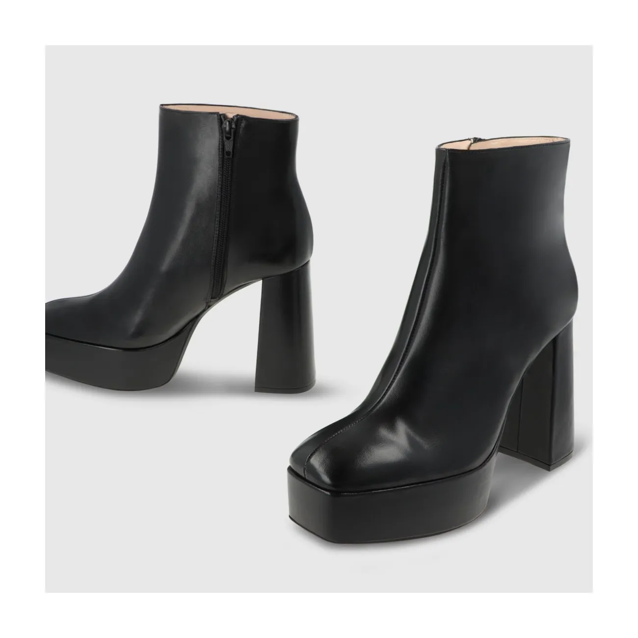 Bottes à talons femme en cuir noir | LODI Chaussures femme en ligne.