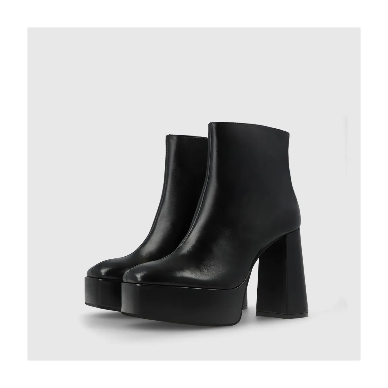 Bottes à talons femme en cuir noir | LODI Chaussures femme en ligne.