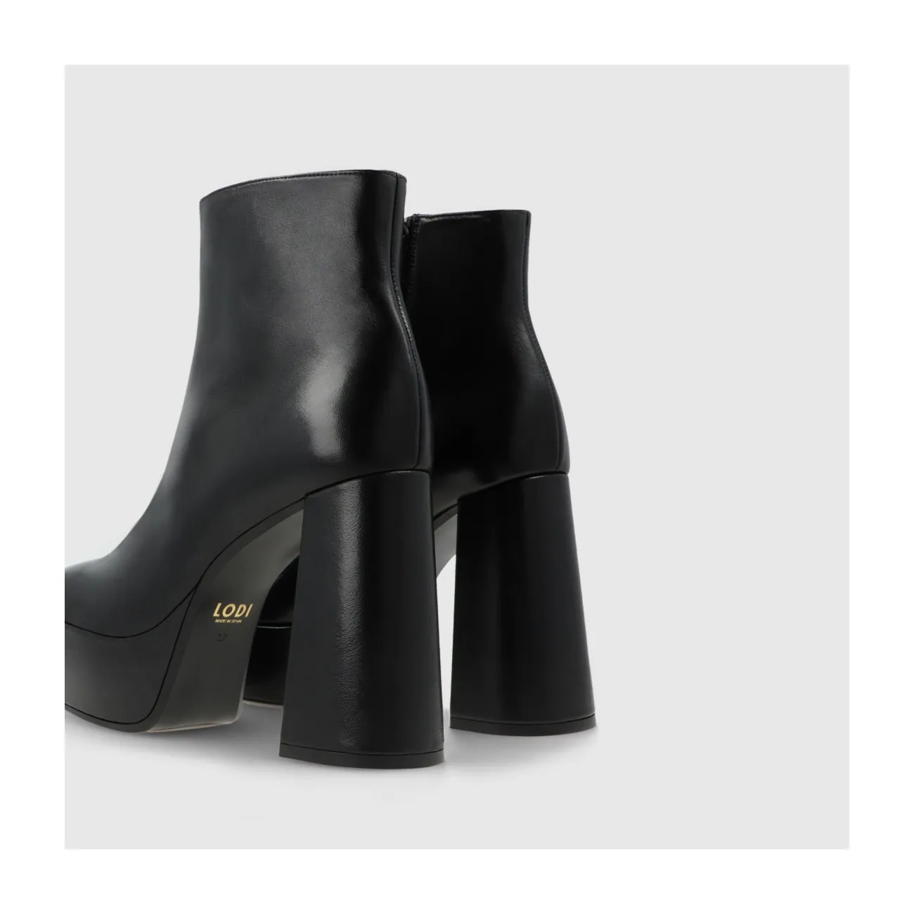 Bottes à talons femme en cuir noir | LODI Chaussures femme en ligne.