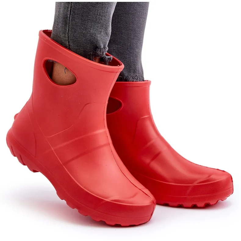Bottines En Caoutchouc Imperméables Femme LEMIGO Garden 752 Rouge