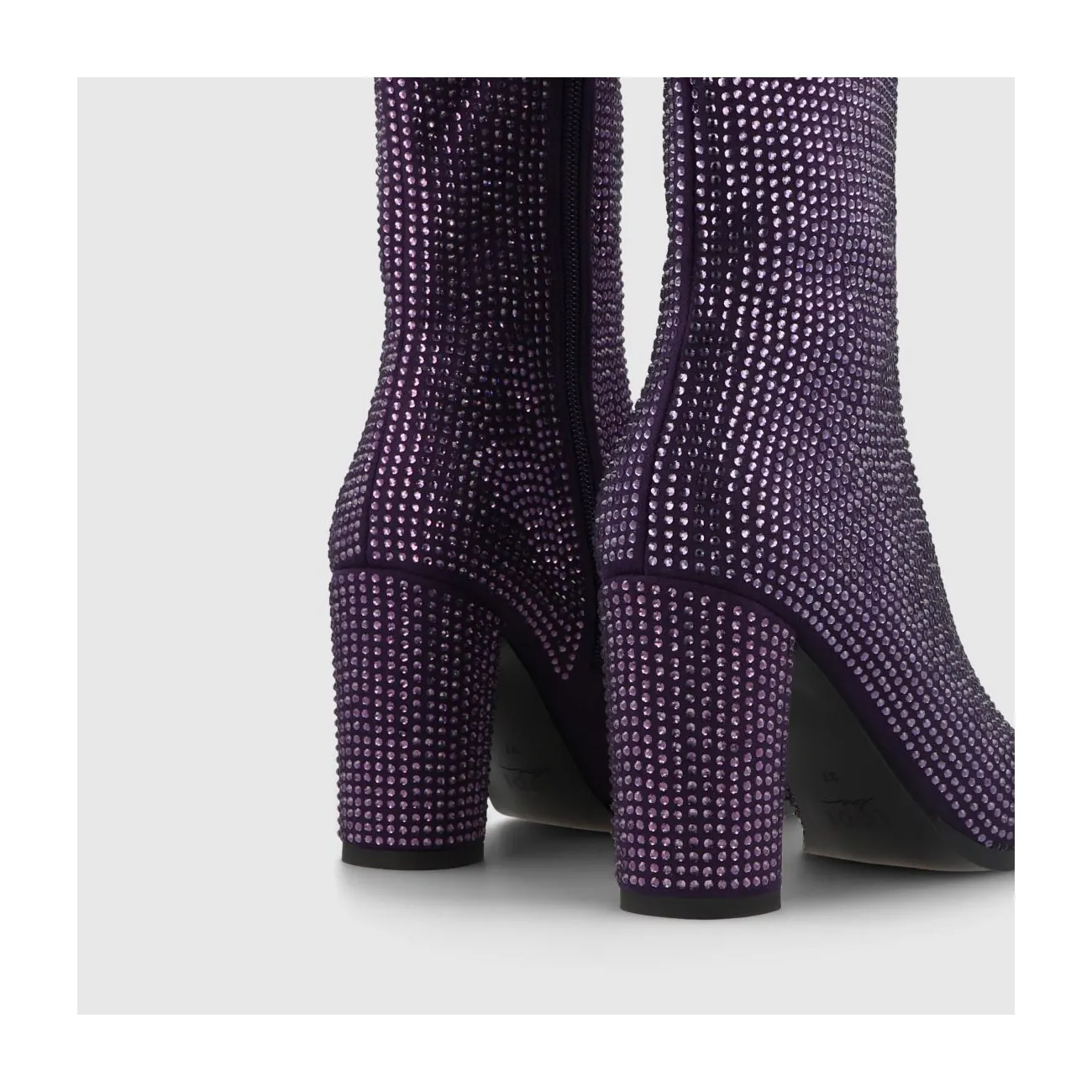 Bottines à talons en tissu élastique violet femme | LODI Chaussures femme en ligne.