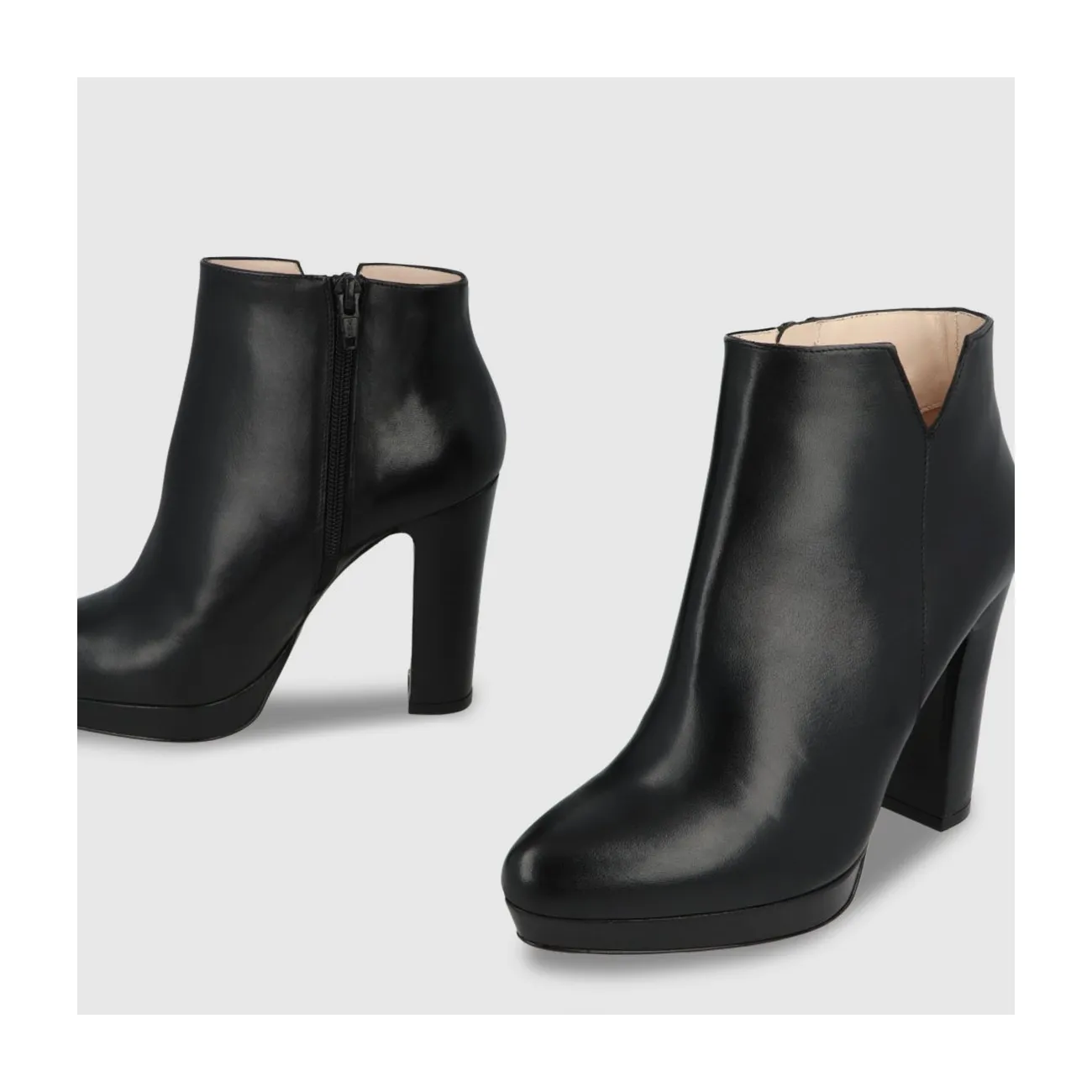 Bottines à talons femme en cuir noir | LODI Chaussures femme en ligne.