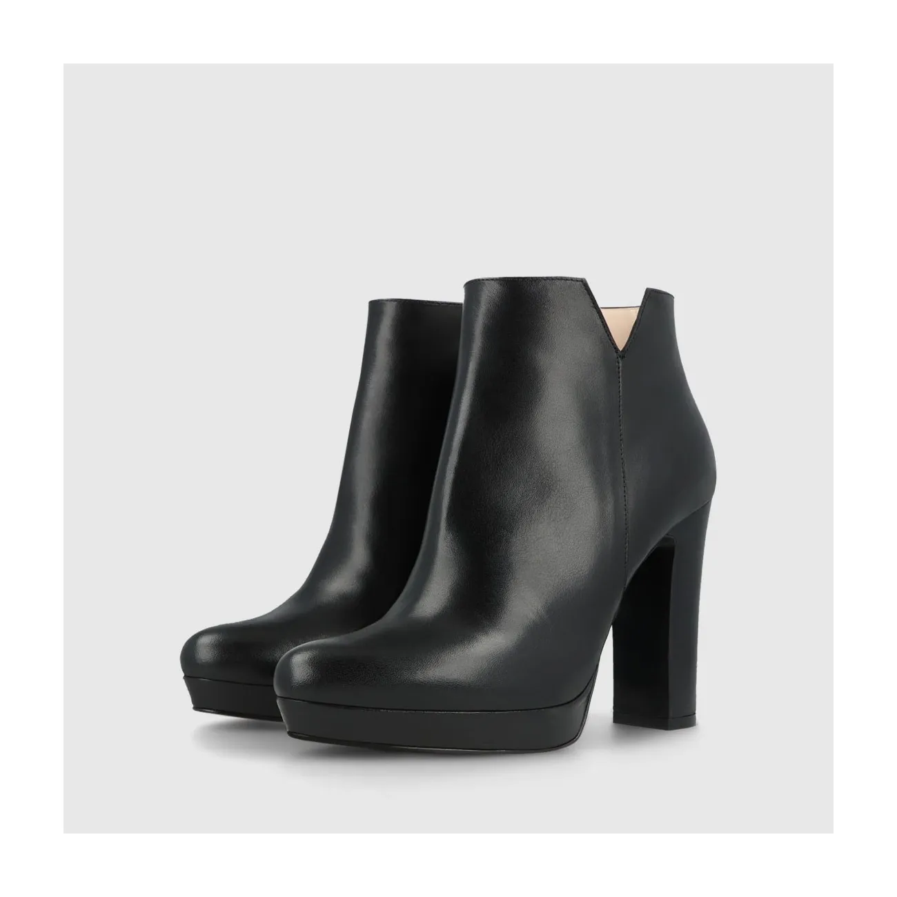 Bottines à talons femme en cuir noir | LODI Chaussures femme en ligne.