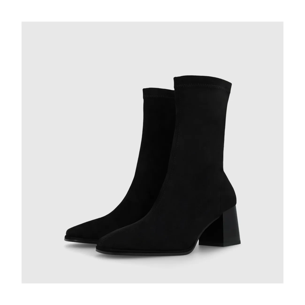 Bottines à talons femme en textile élastique noir | LODI Chaussures femme en ligne.