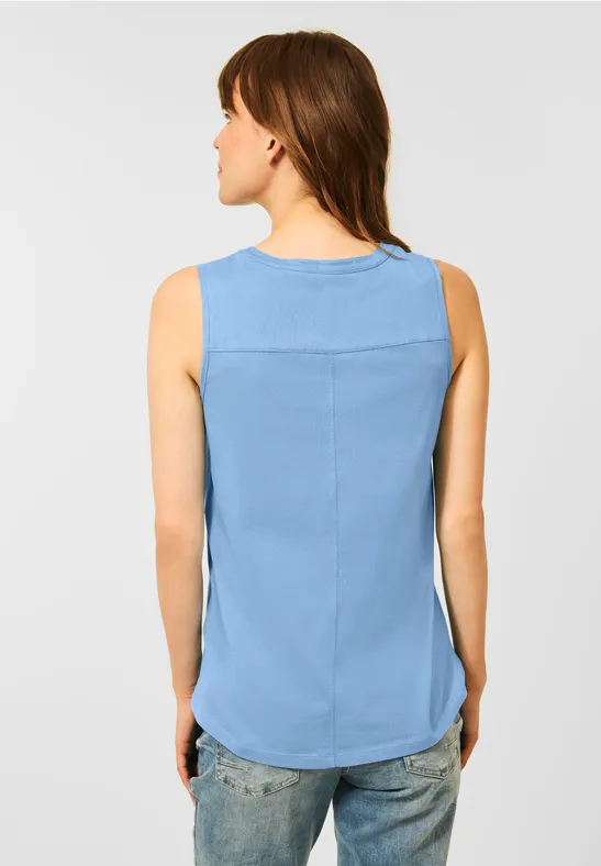 CECIL Top brodé de couleur unie 
