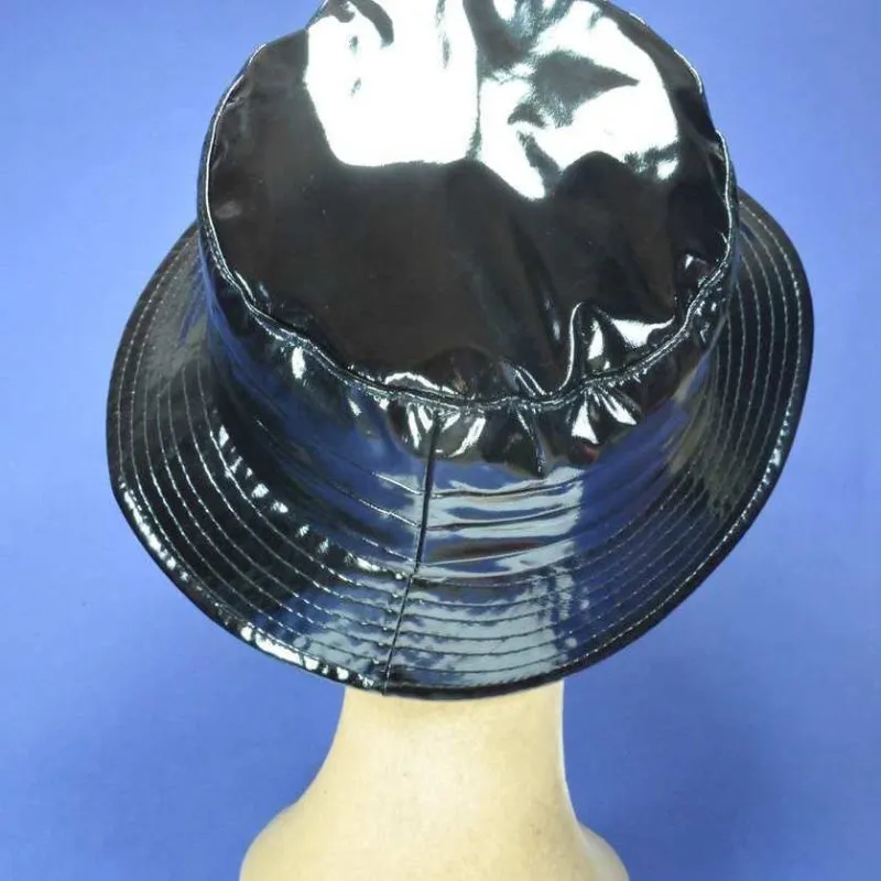 Chapeau de pluie ciré noir anti-UV UPF 40+ | Chapeau de pluie femme