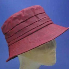 Chapeau de pluie enduit rouge en colamtiss | Chapeau de pluie femme