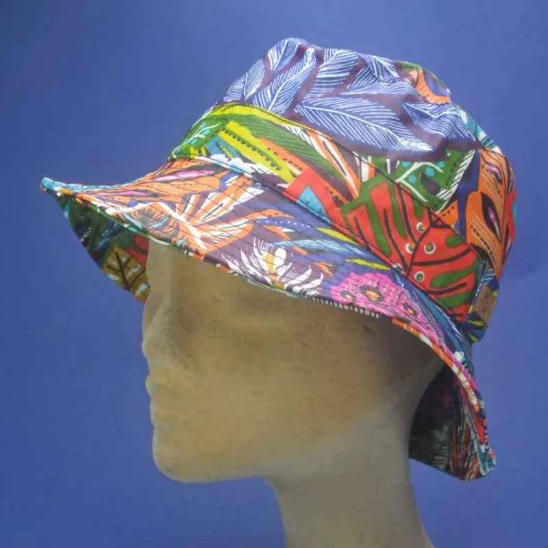Chapeau de pluie imperméable feuilles multicolores | Chapeau femme