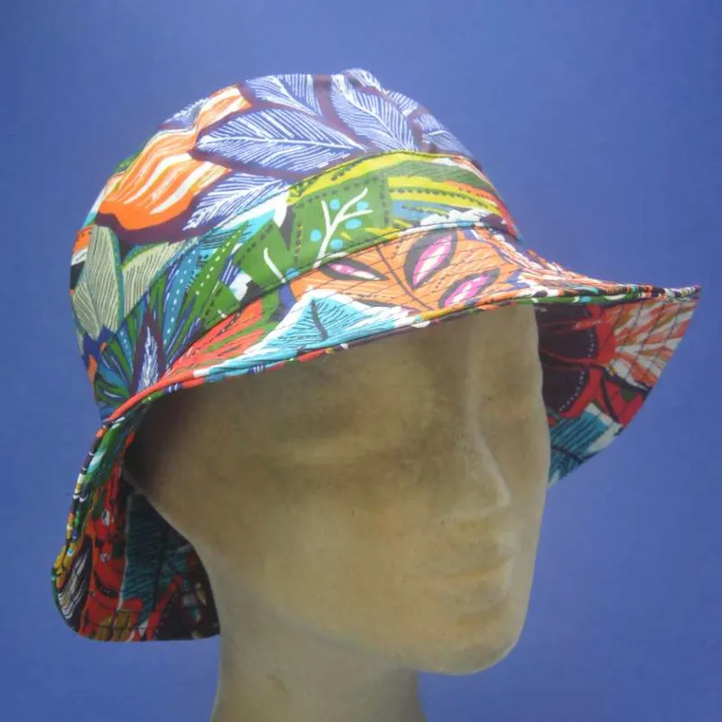 Chapeau de pluie imperméable feuilles multicolores | Chapeau femme