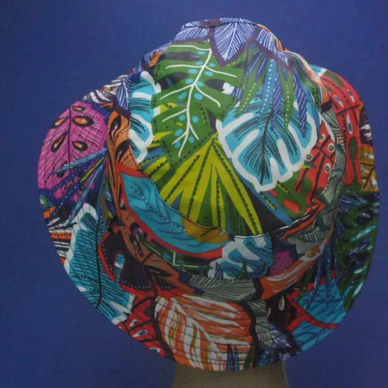 Chapeau de pluie imperméable feuilles multicolores | Chapeau femme