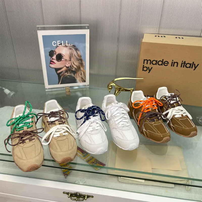 Chaussures De Plate Forme Décontractée De La Toile Designer Baskets En Cuir En Daim À Talons Basses Noués Mots De Luxe Femmes Co
