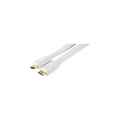 Cordon HDMI haute vitesse plat blanc 5m