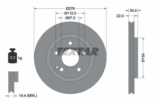Disque de frein TEXTAR 92099603 
