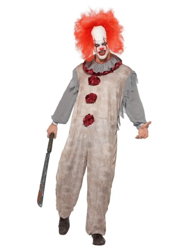 Déguisement Clown Vintage Gris Adulte (combinaison, collerette)