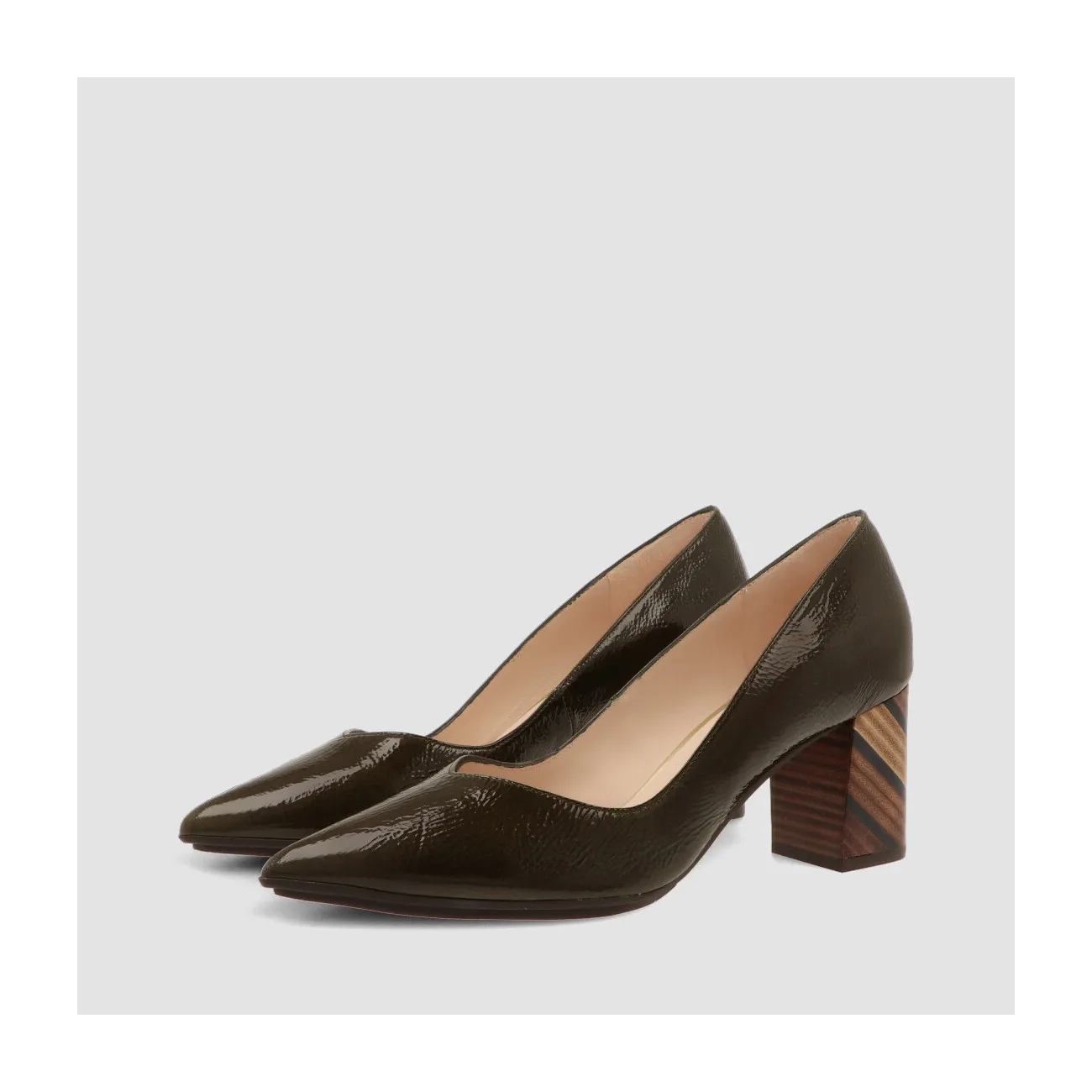 Escarpins à talons en cuir verni vert | Chaussures femme LODI en ligne