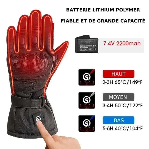 Gants Moto Chauffants Homologué - HEATRIDE™