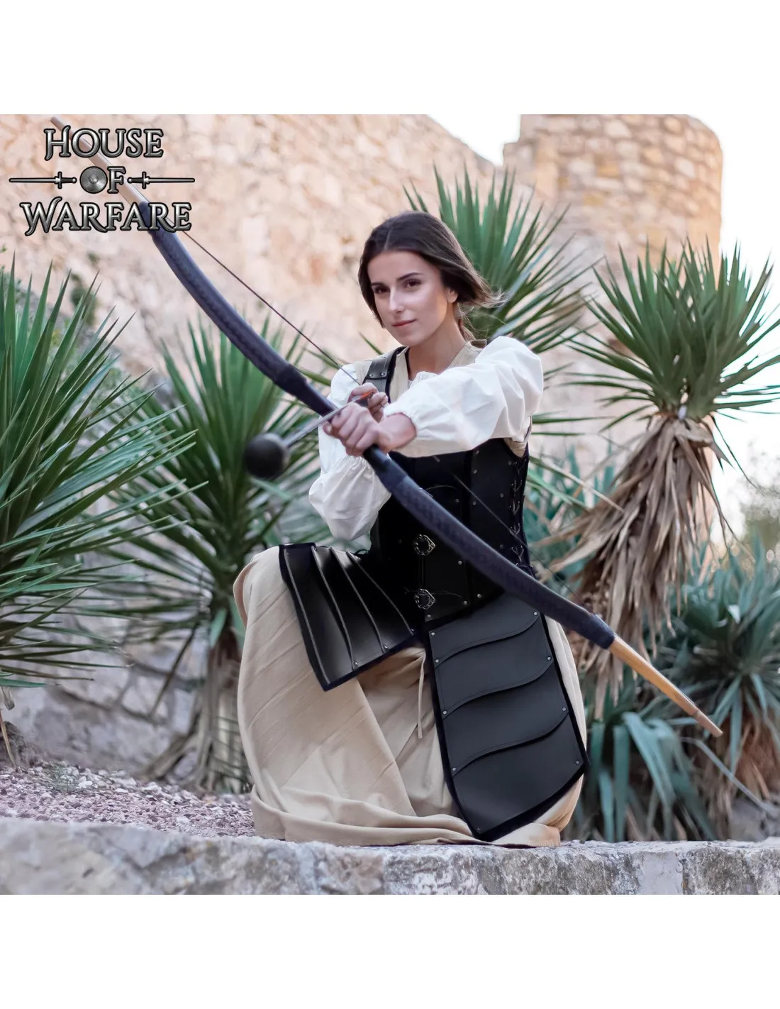 Gilet Long Archer Forest Warrior - Noir ⚔️ Boutique Épées