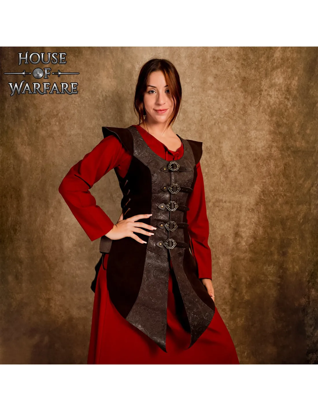 Gilet long Forest Warrior Princess - Marron ⚔️ Boutique Épées