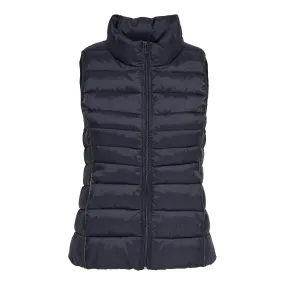 Gilet matelassé long col haut bleu foncé en nylon Ivy | 3 Suisses