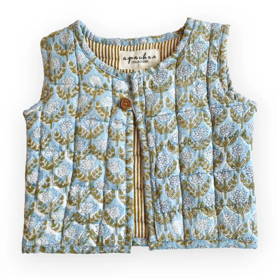 Gilet sans manches Sakari fille Épi de blé Aqua