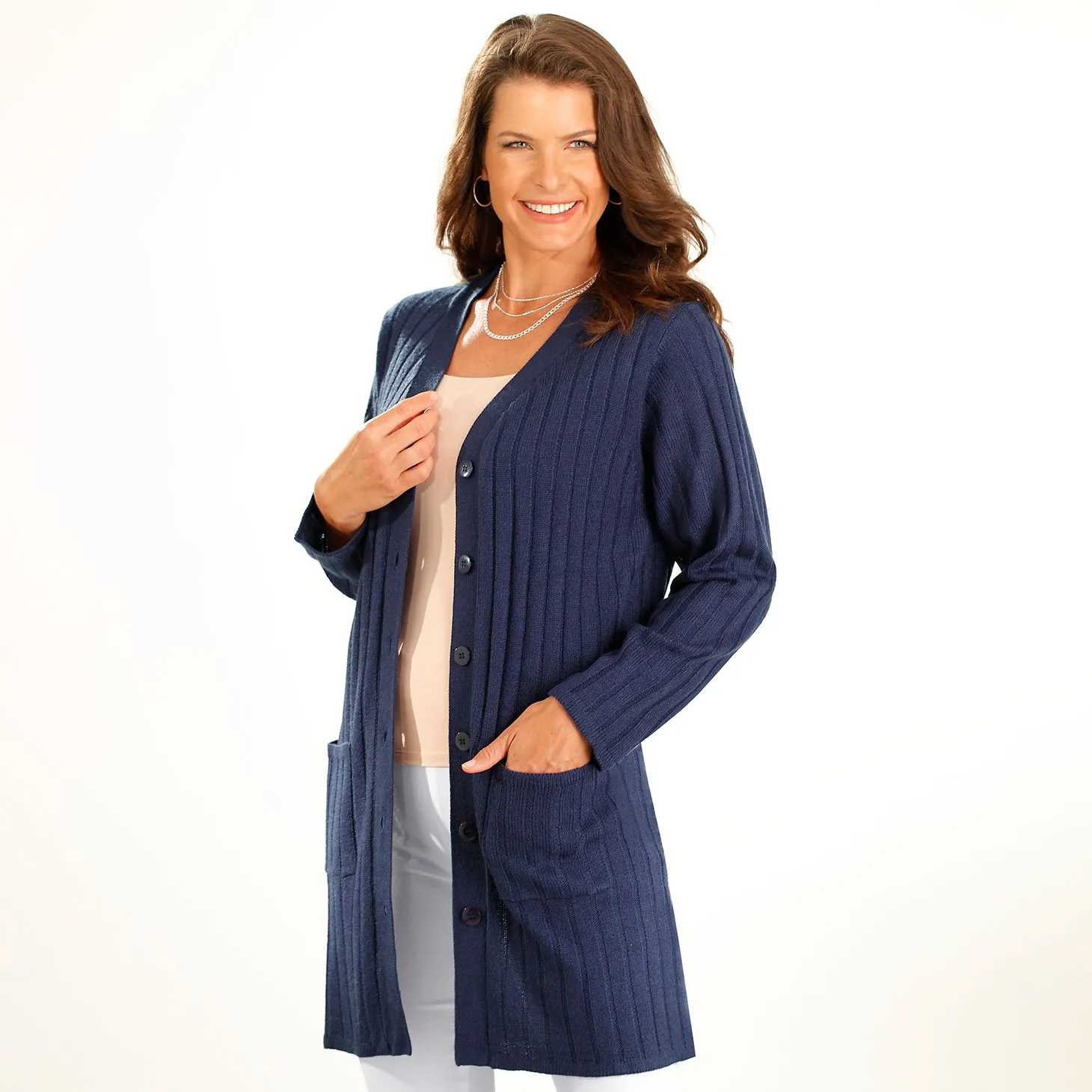 Gilet long toucher cachemire