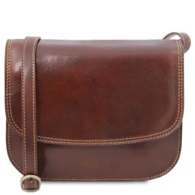 Greta Sac Bandoulière en Cuir Marron TL141958