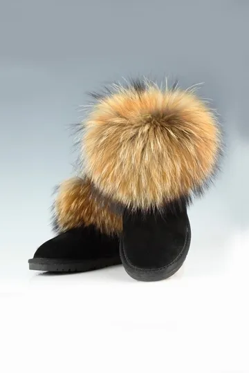 Jolies Bottines marron fourrées plates imperméables