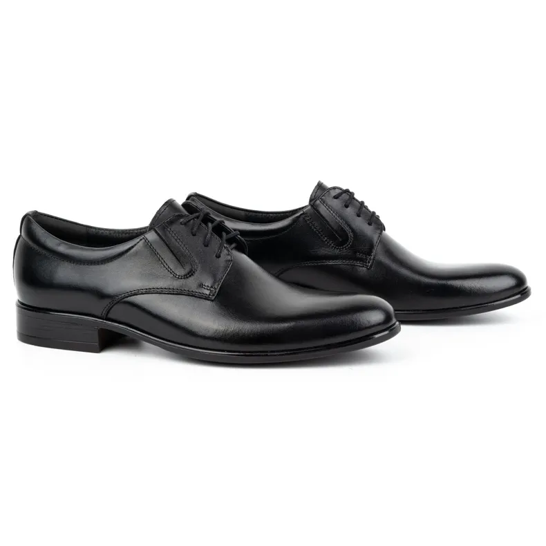 Kampol Chaussures habillées en cuir pour hommes 323KAM noir le noir