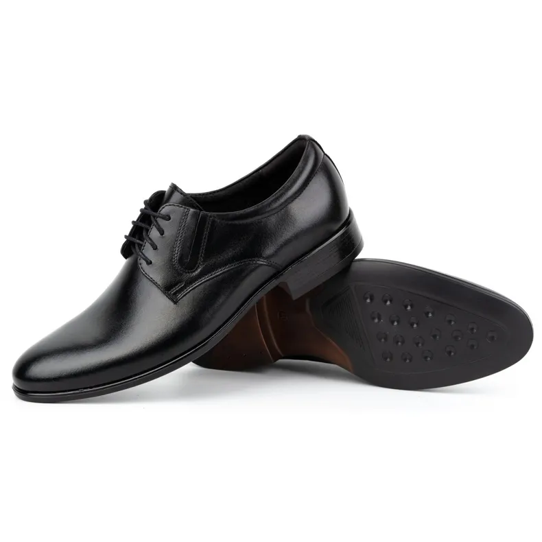 Kampol Chaussures habillées en cuir pour hommes 323KAM noir le noir