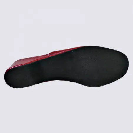 Mules Erel, mules à talons femme en cuir rouge | Igert Chaussures&Maroquinerie