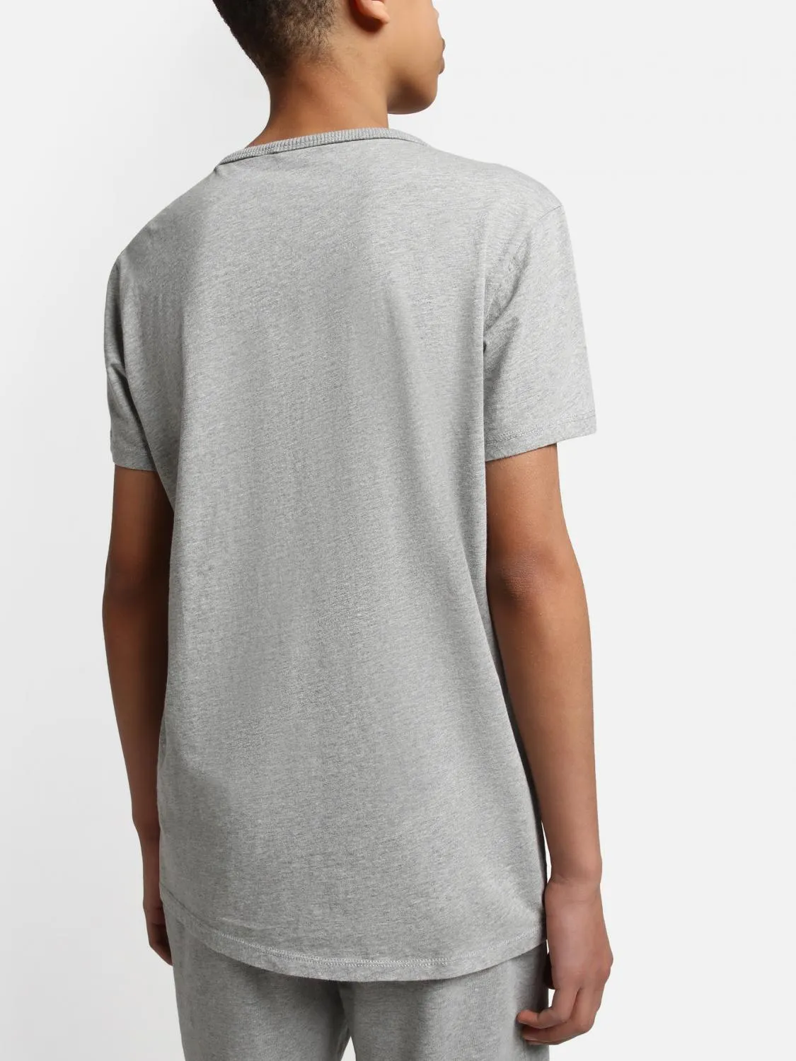 Napapijri K S-Box Ss  T-Shirt En Coton Imprimé Logo Gris Moyen Chiné - Achetez À Prix Outlet!