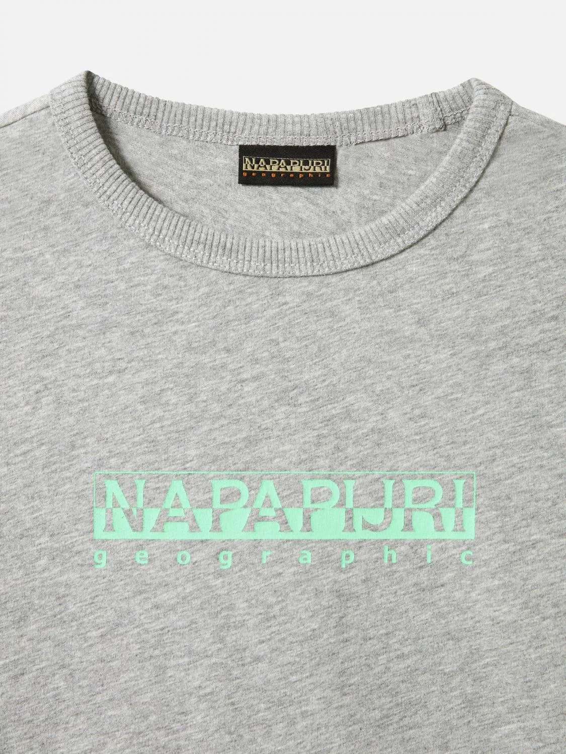 Napapijri K S-Box Ss  T-Shirt En Coton Imprimé Logo Gris Moyen Chiné - Achetez À Prix Outlet!