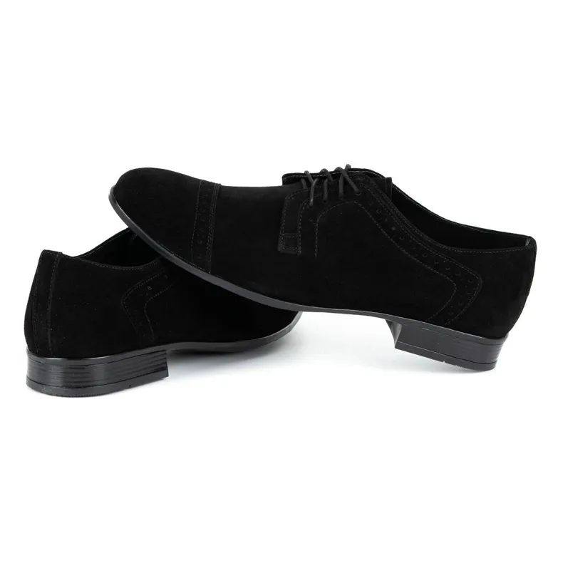 Olivier Chaussures habillées en cuir homme A34 Kb nubuck noir le noir