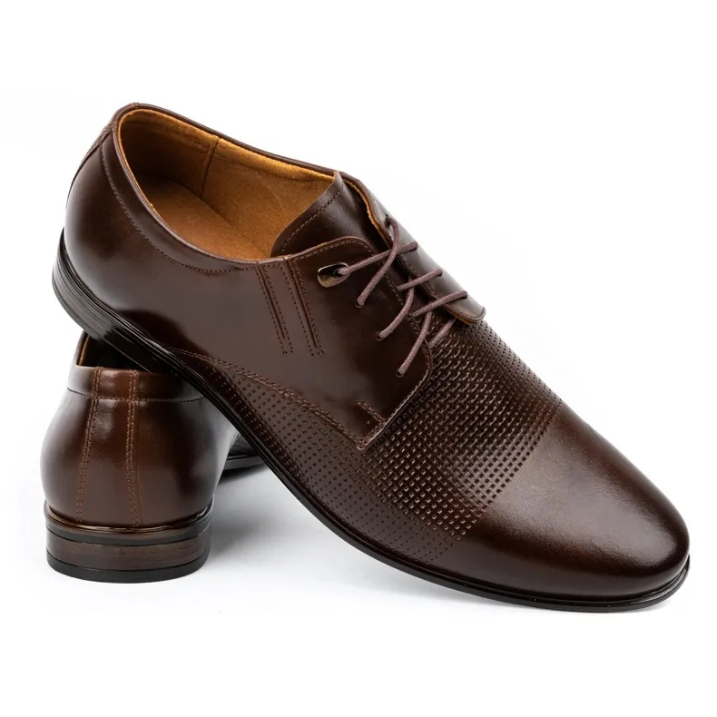Olivier Chaussures habillées en cuir pour hommes 482 marron foncé brun