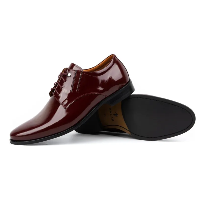 Olivier Chaussures habillées en cuir pour hommes avec cuir verni 480 cerise rouge
