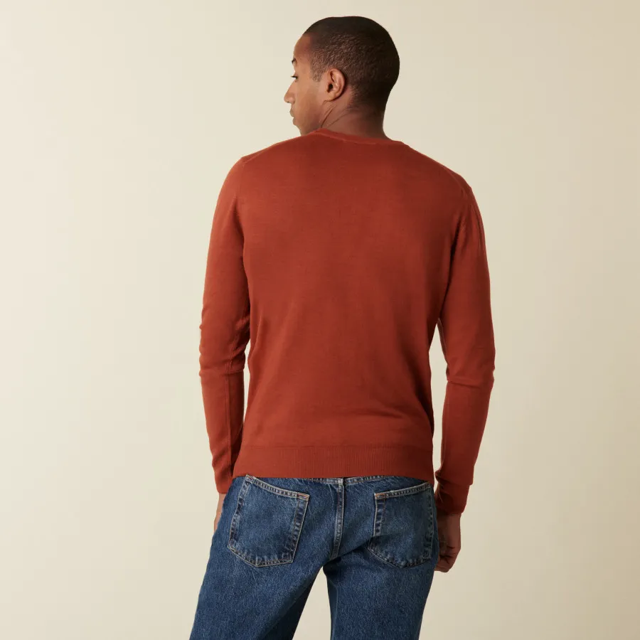 Pull col rond avec logo en laine mérinos - Eddie