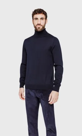 Pull col roulé Arrow en laine mérinos bleu marine