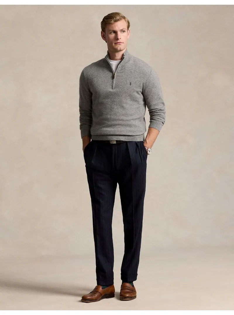 Pull demi-zip en laine mérinos Ralph Lauren