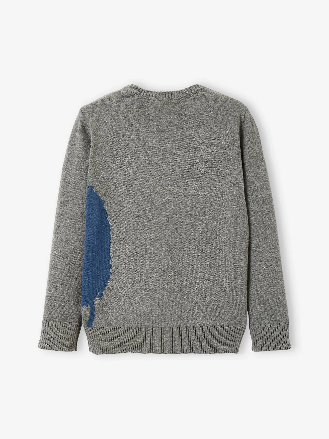 Pull jacquard motif ludique garçon gris chiné moyen - Vertbaudet
