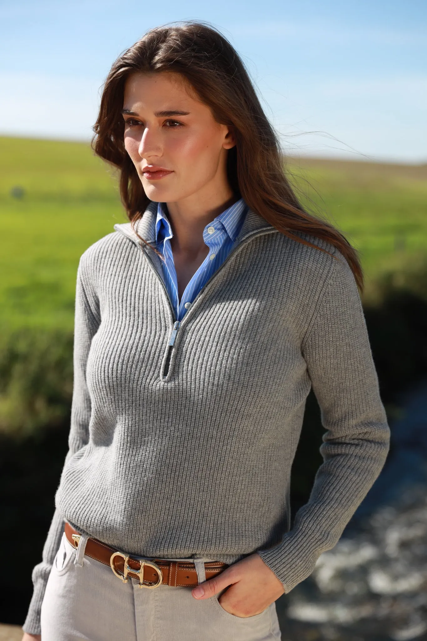 Pull Roma en laine mérinos et en cachemire - Gris