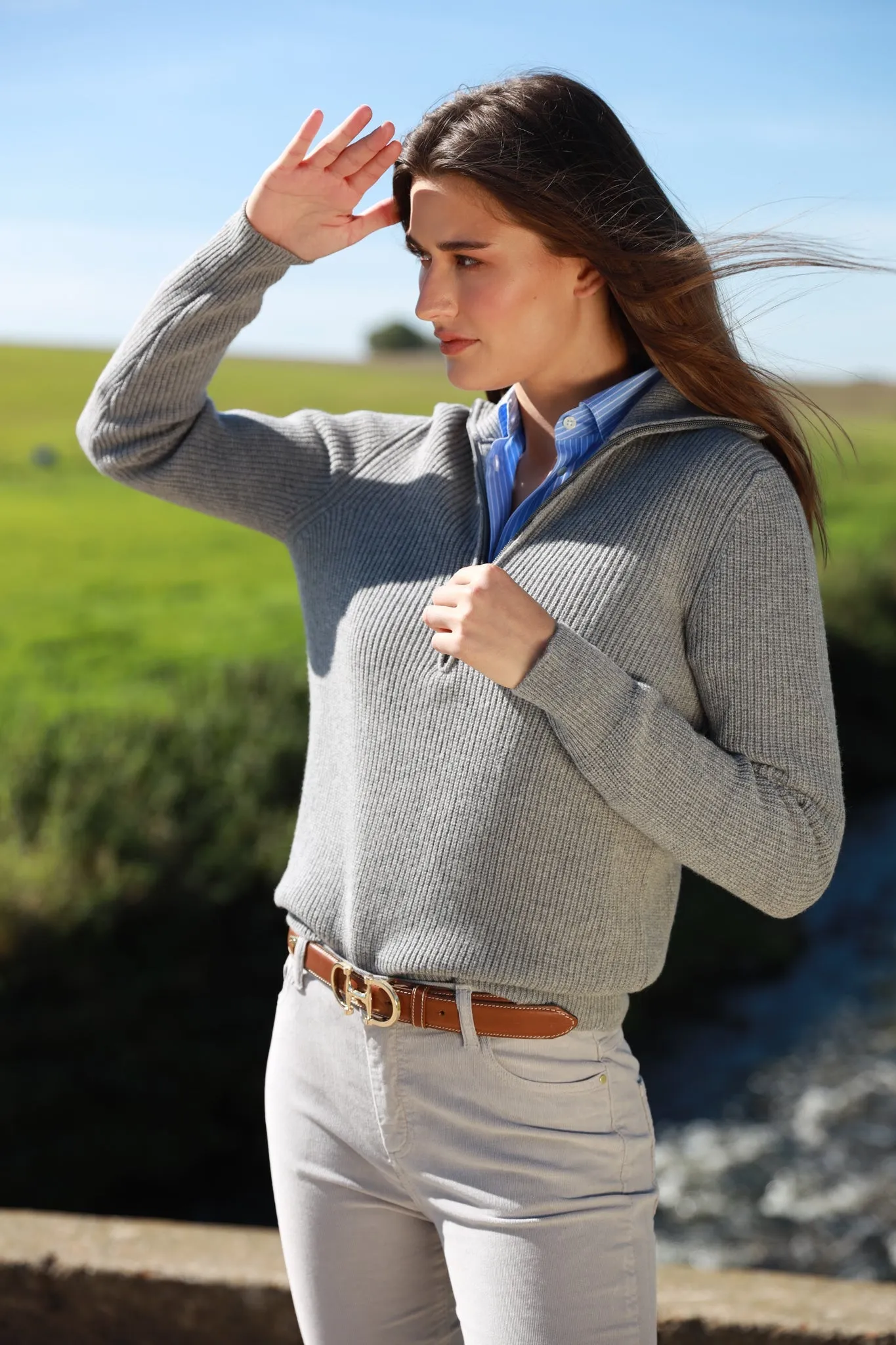 Pull Roma en laine mérinos et en cachemire - Gris