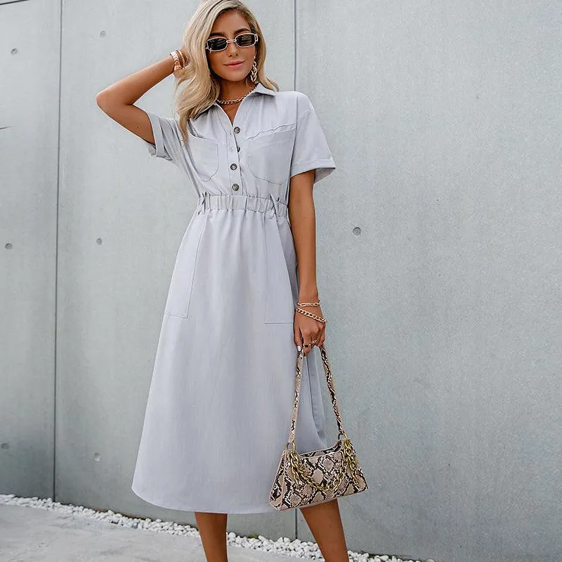 Robe Chemise Bohème Grise