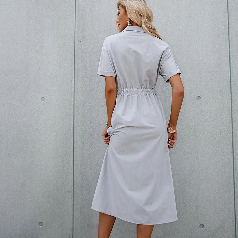 Robe Chemise Bohème Grise