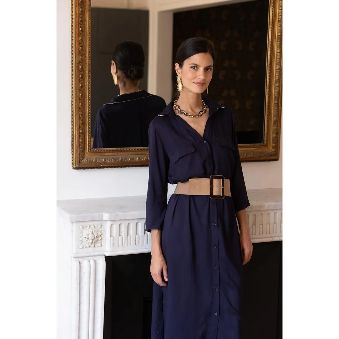 Robe chemise ceinturée Dandy en viscose  | 3 Suisses