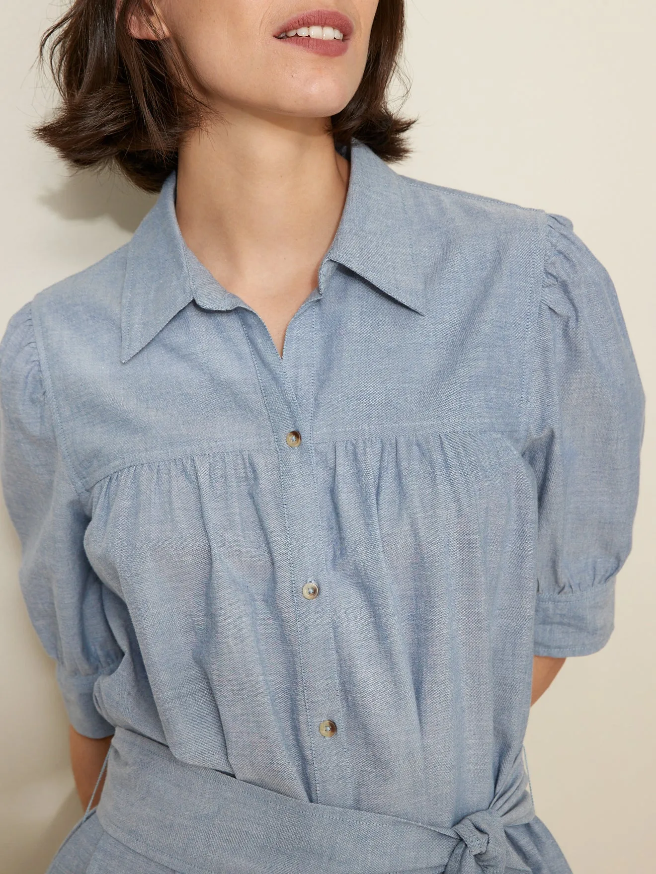 Robe-chemise femme en chambray