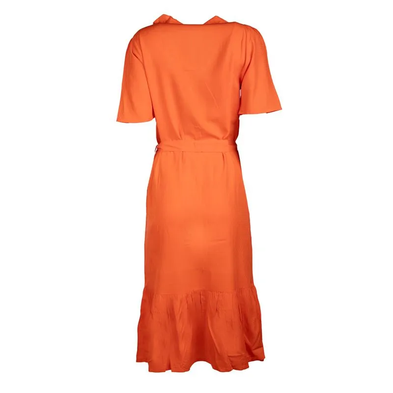 Robe chemise longue orange Femme DEELUXE 74 à prix dégriffé ! | 