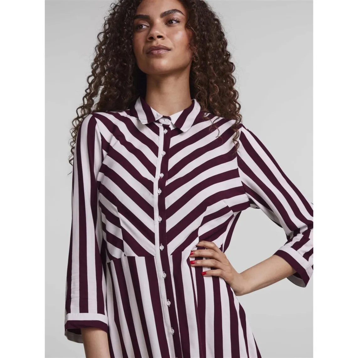 Robe chemise violet en viscose Anna | 3 Suisses
