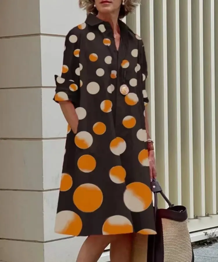Robe Chemise Élégance Unique Pois Femme