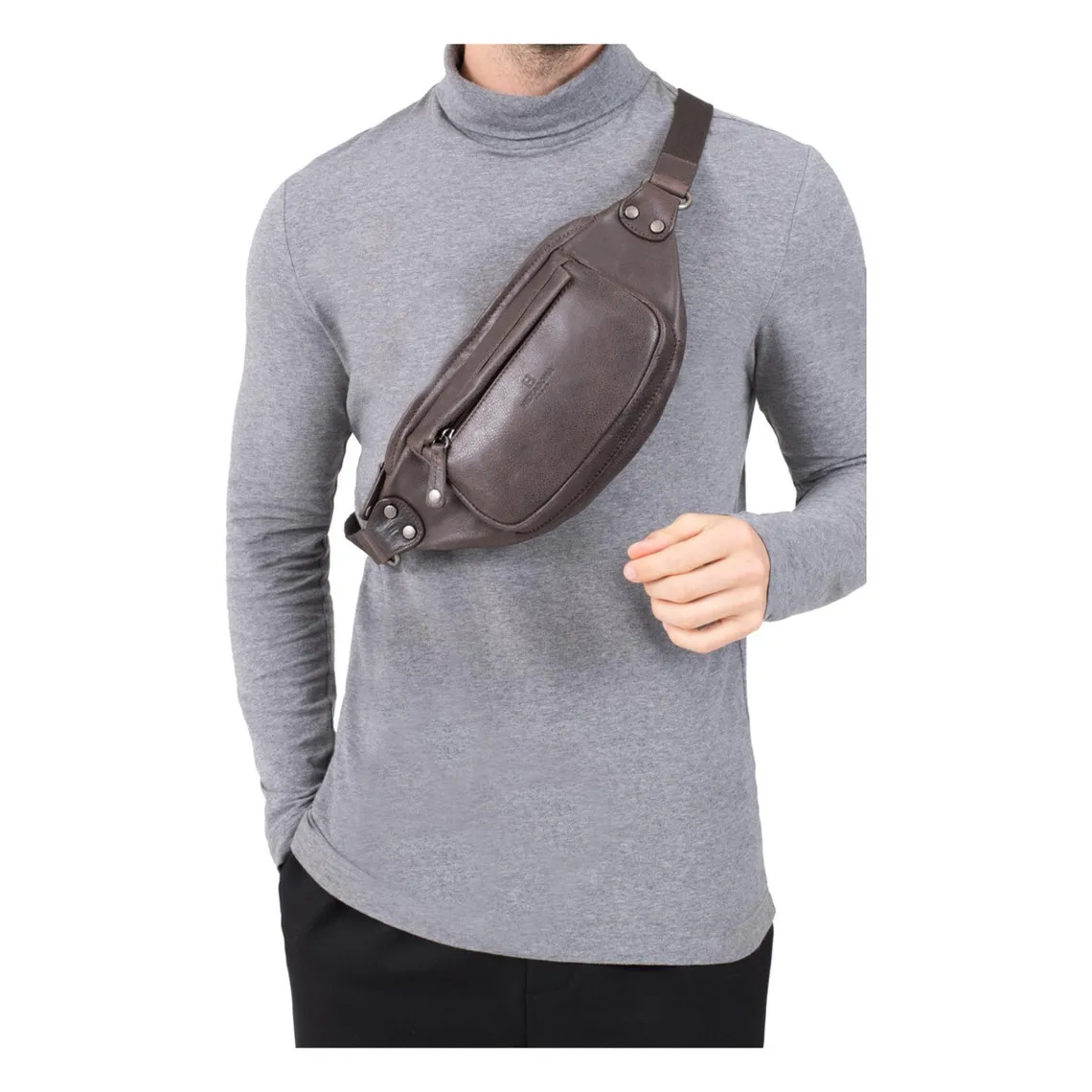 Sac banane - Cuir de vachette - Marron - Instinct | 3 Suisses